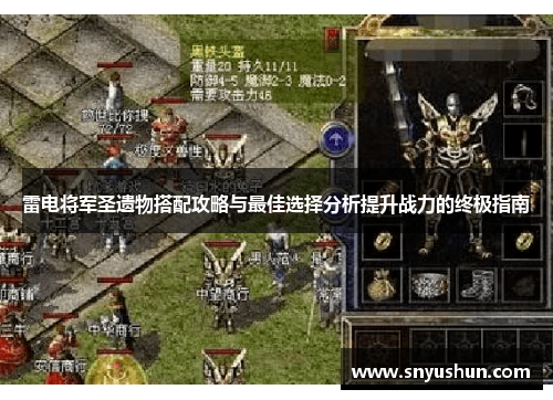 雷电将军圣遗物搭配攻略与最佳选择分析提升战力的终极指南