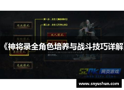 《神将录全角色培养与战斗技巧详解》